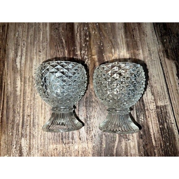 Vtg. Pineapple Shaped Glass set, Wexford Pressed Glass, Kitchen Decor, 6 Piece - Picture 4 of 12